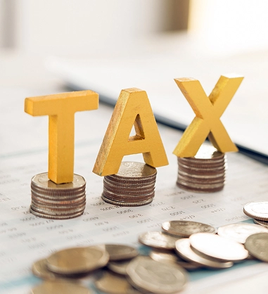 Tax text with coins below